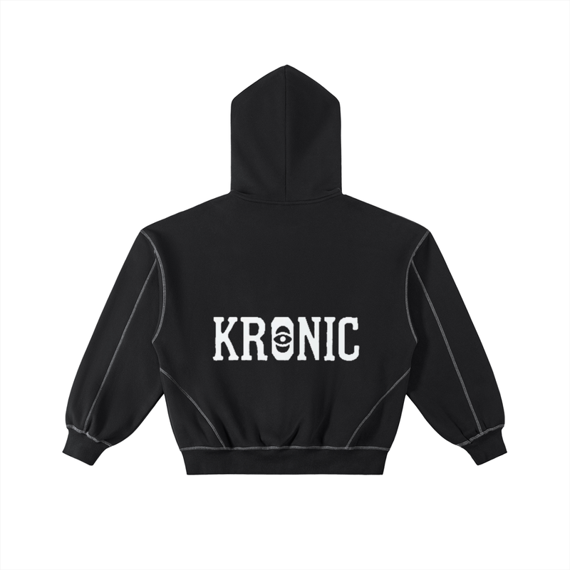 Kronic stitched Boxy Fleece Hoodie