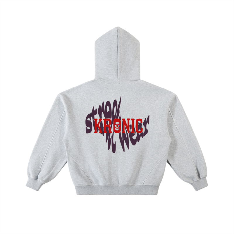 Kronic stitched Boxy Fleece Hoodie