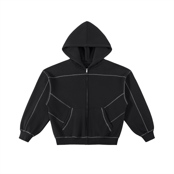 Kronic stitched Boxy Fleece Hoodie