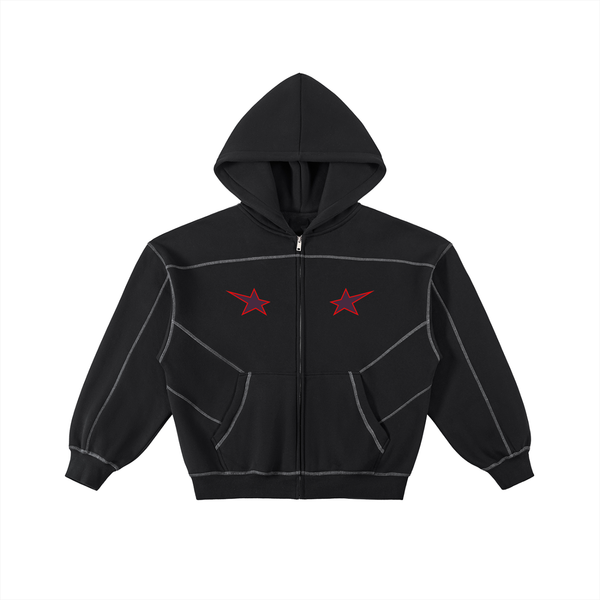 Kronic stitched Boxy Fleece Hoodie