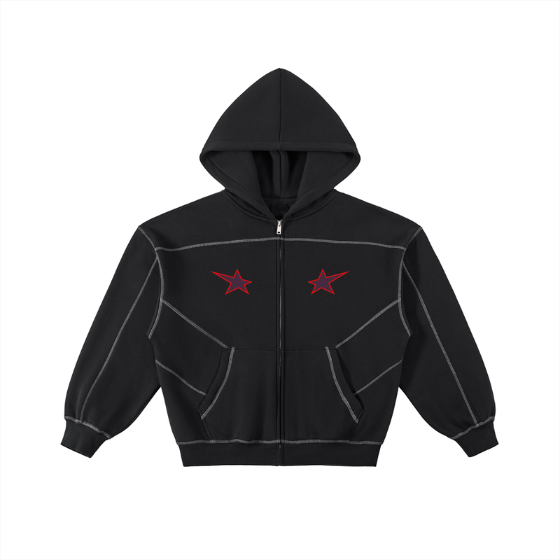 Kronic stitched Boxy Fleece Hoodie