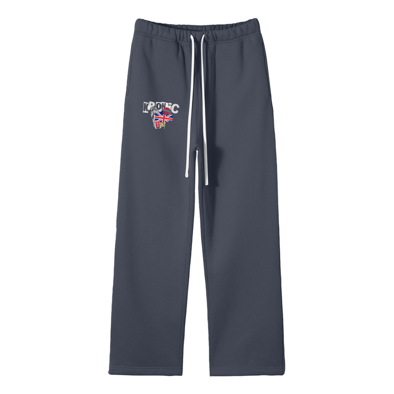 Unisex Solid Color Fleece Straight Leg Pants